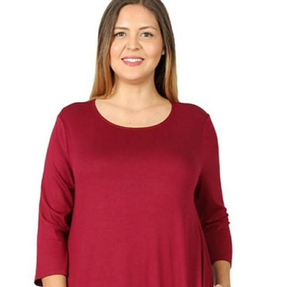 3/4 sleeve round neck dress - Picture 3 of 4